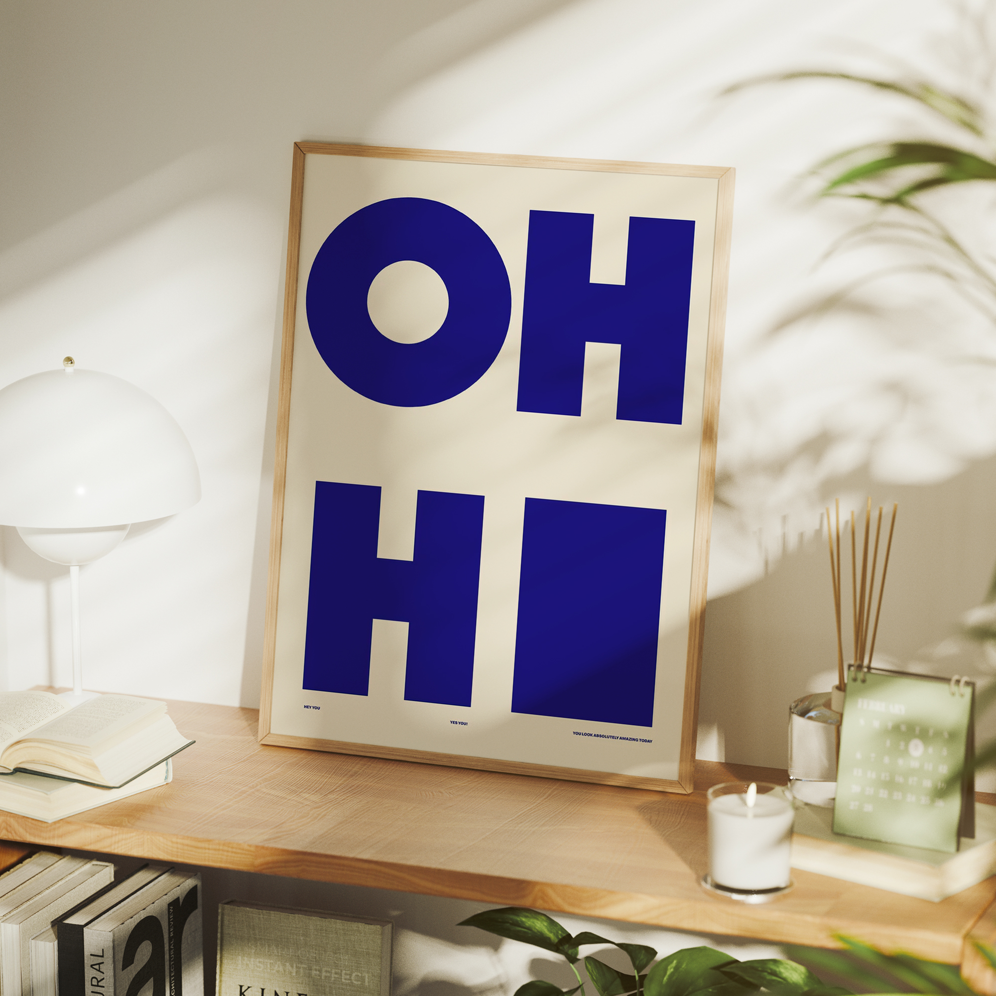 Modern,Minimalist OH HI Blue W - Home Decor Nepal のレビューと価格