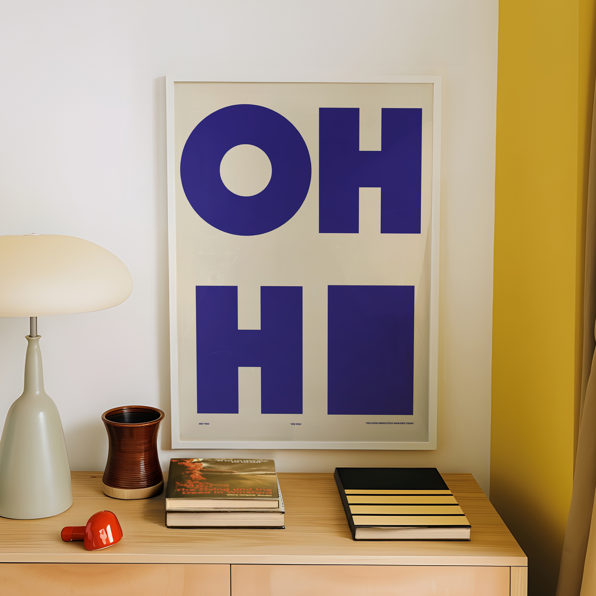 Modern,Minimalist OH HI Blue W - Home Decor Nepal のレビューと価格
