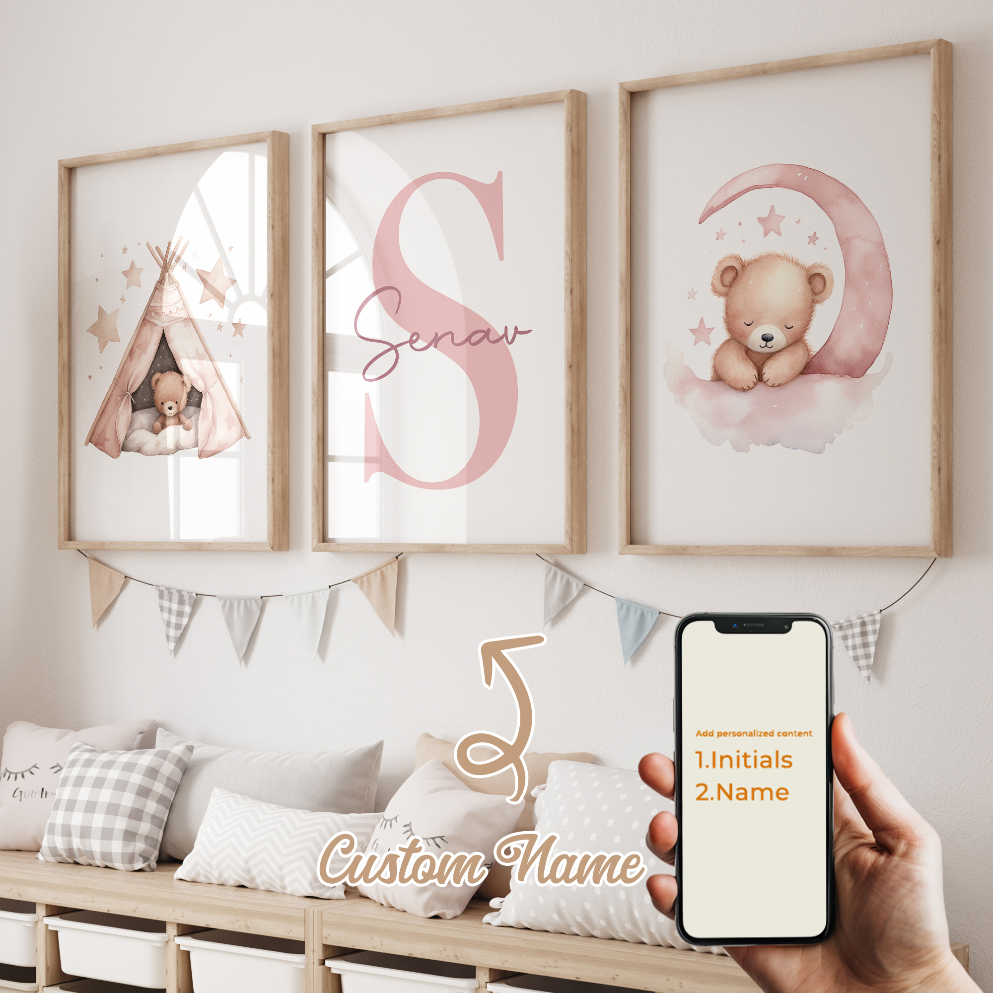 3pcs Personalized Custom Name  - Home Decor Nepal のレビューと価格