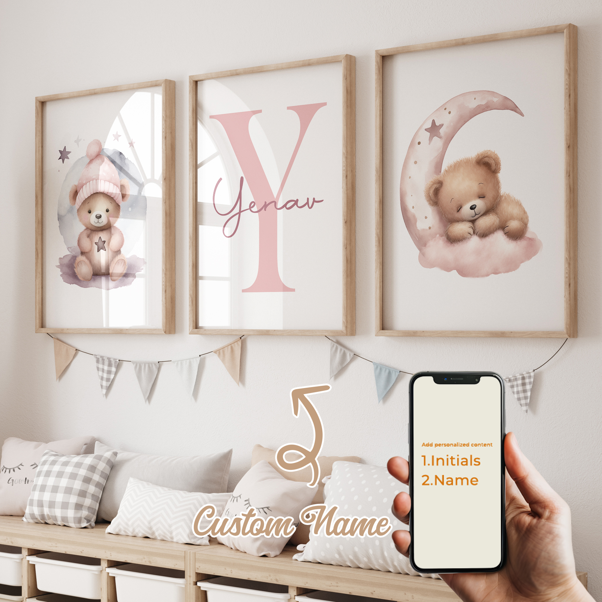 3pcs Personalized Custom Name  - Home Decor Nepal のレビューと価格