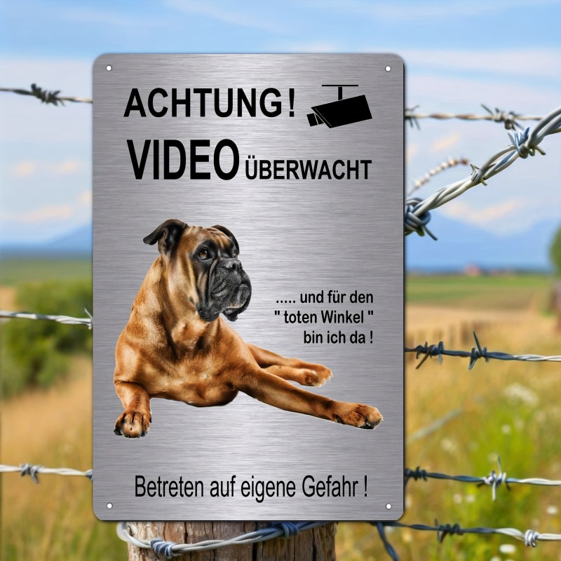 Boxer Dog Security Sign 2D Fla - Germany Home Decor のレビューと価格