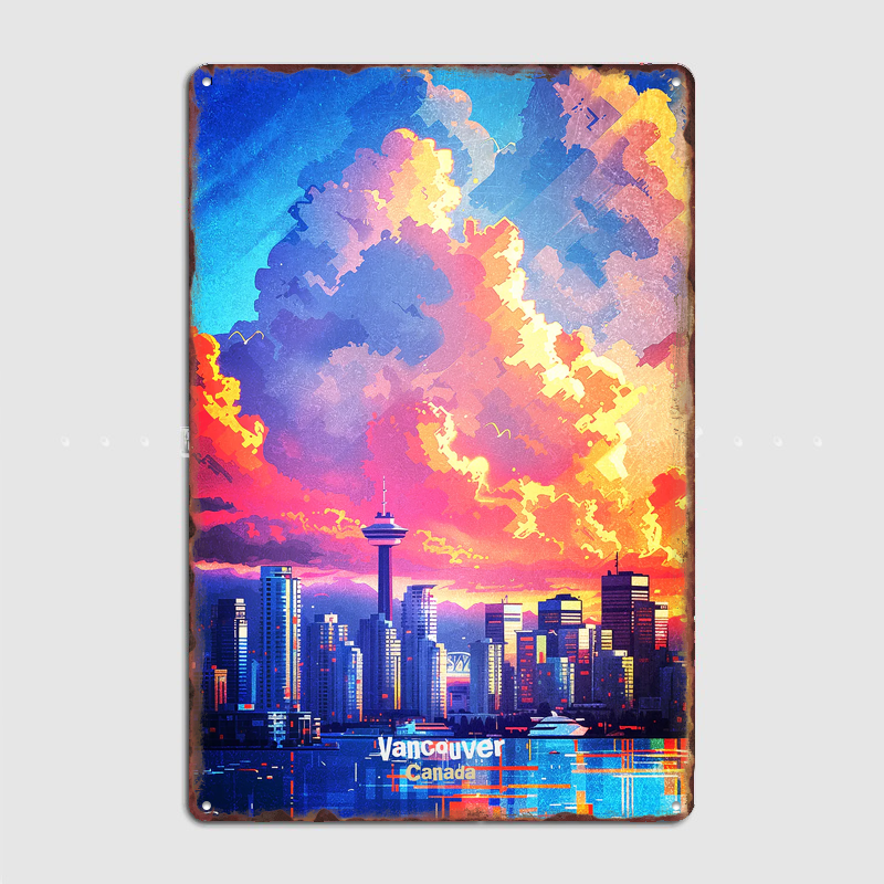 Vancouver Skyline Digital Art  - Home Decor Vancouver のレビューと価格