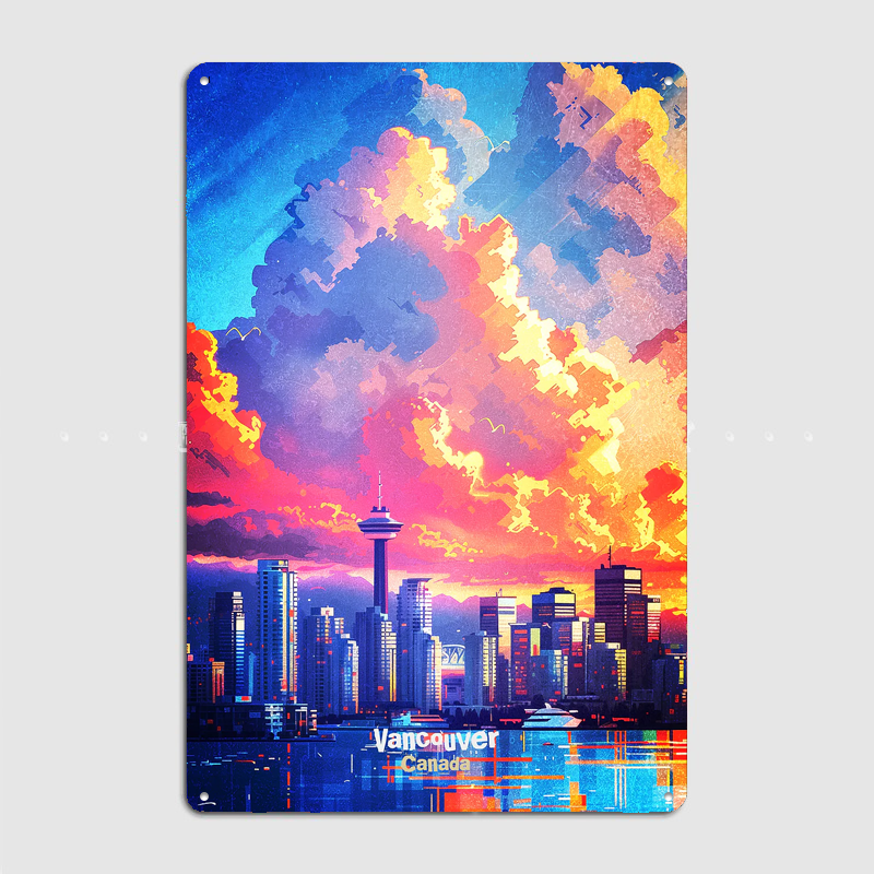 Vancouver Skyline Digital Art  - Home Decor Vancouver のレビューと価格