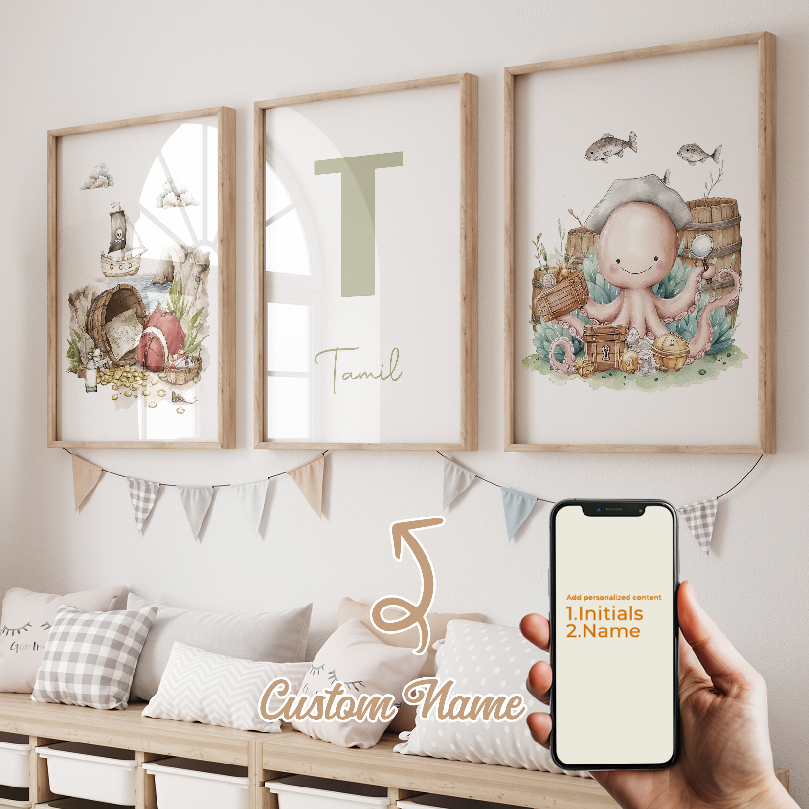 3pcs Personalized Custom Name  - Home Decor Nepal のレビューと価格