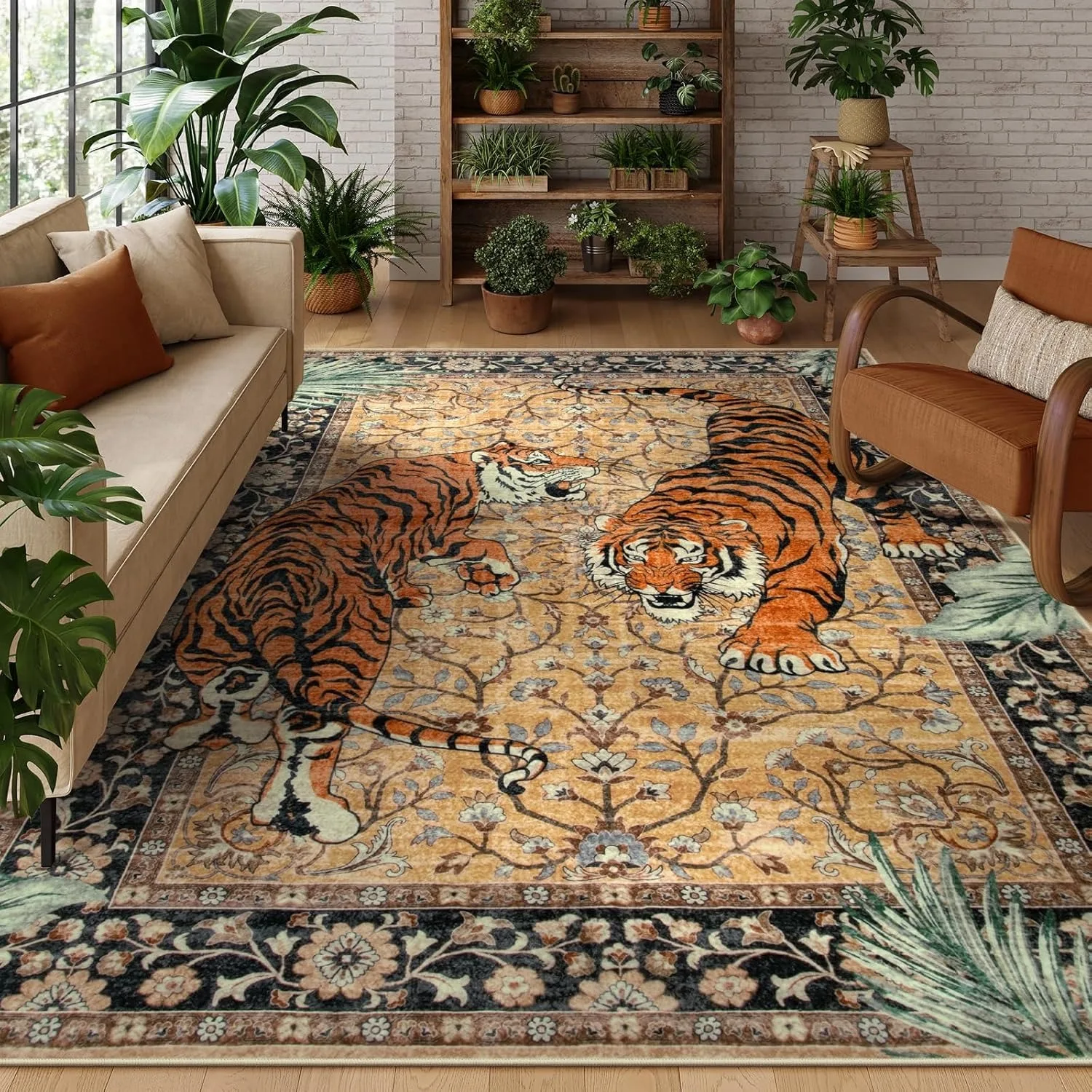 Jungle Tiger Rug for Living Ro - Home Decor Online Free のレビューと価格