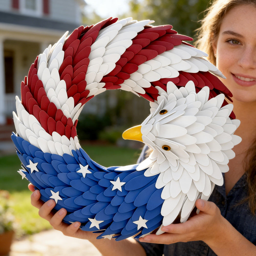 Patriotic Bald Eagle Door Wrea - Home Decor Usa のレビューと価格