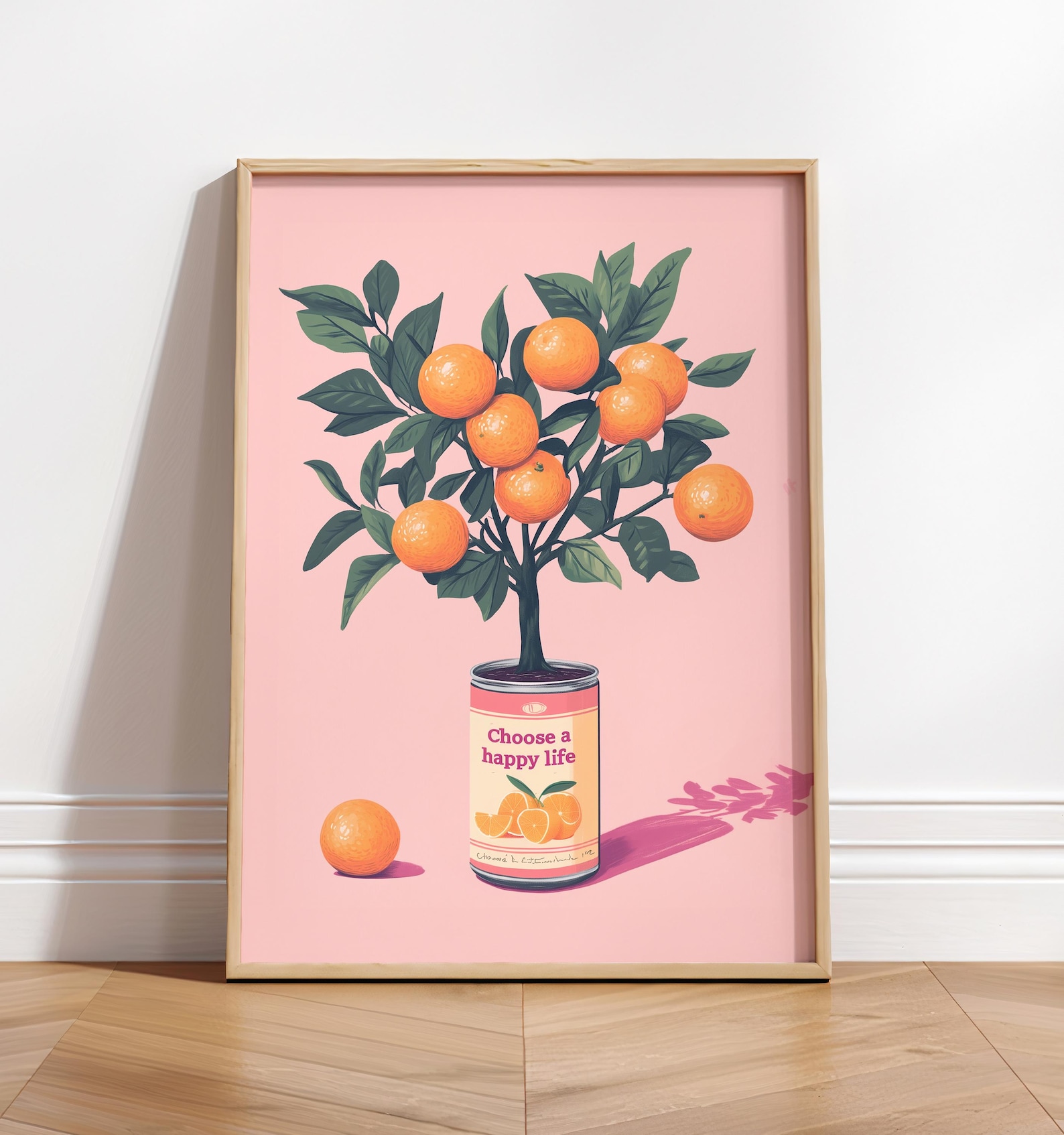 'Choose A Happy Life' Canvas W - Home Decor Orange のレビューと価格