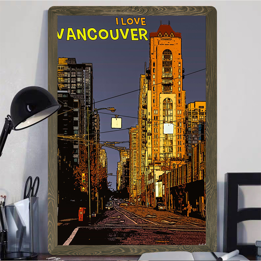 Vancouver City Skyline Metal W - Home Decor Vancouver のレビューと価格