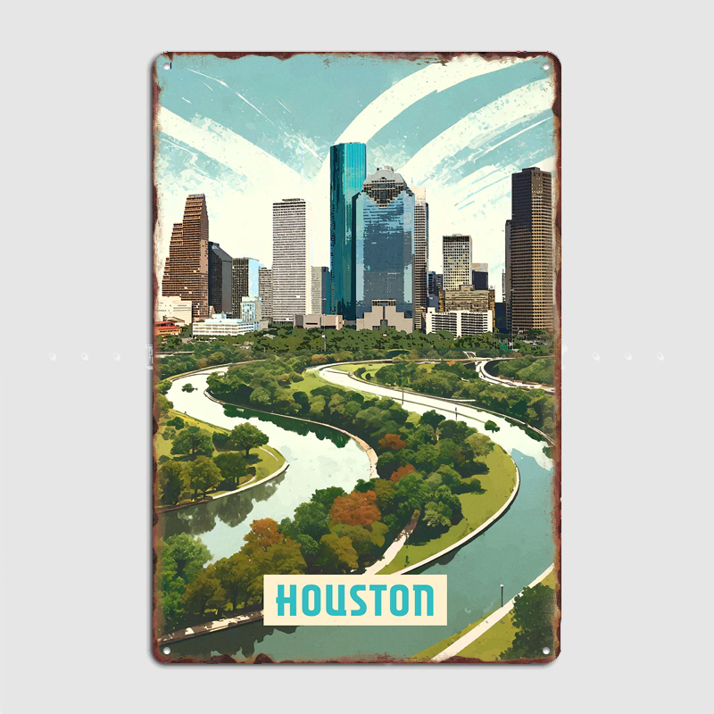 Houston Vintage City Travel Po - Home Decor Houston のレビューと価格