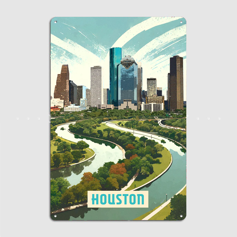 Houston Vintage City Travel Po - Home Decor Houston のレビューと価格