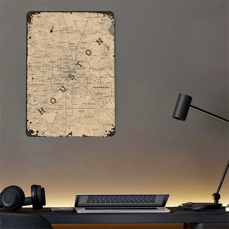 Houston Texas Metal Poster Cus - Home Decor Houston のレビューと価格