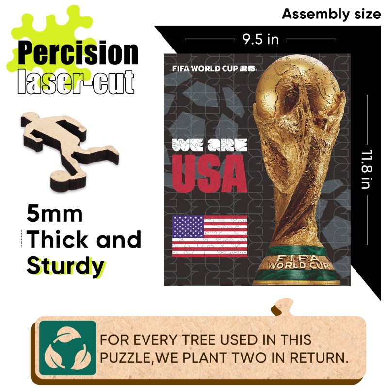 FIFA World Cup Wooden Puzzles  - Home Decor Usa のレビューと価格
