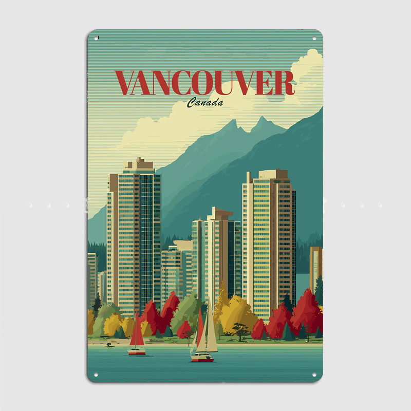 Vancouver Cityscape with Mount - Home Decor Vancouver のレビューと価格