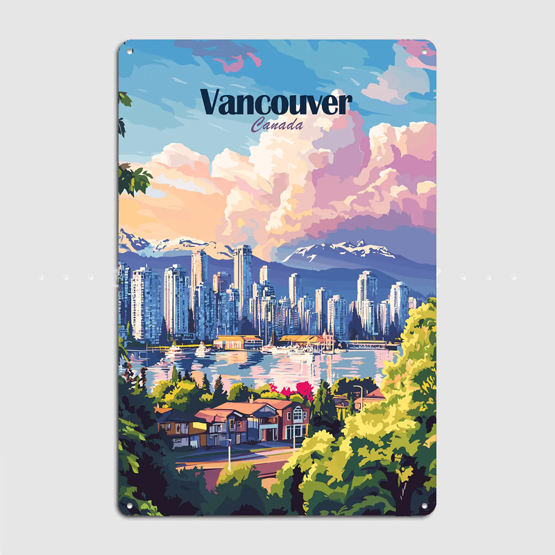 Vancouver Skyline Travel Poste - Home Decor Vancouver のレビューと価格