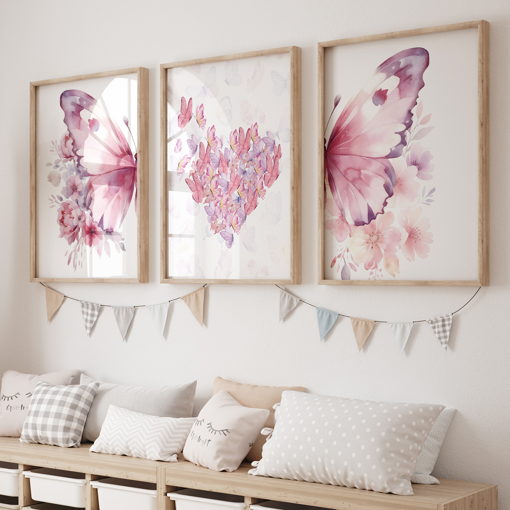 3pcs Cartoon Children Pink Lov - Home Decor Nepal のレビューと価格
