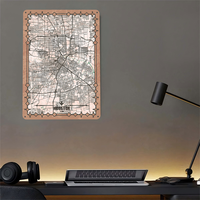 Houston City Map Poster Vintag - Home Decor Houston のレビューと価格