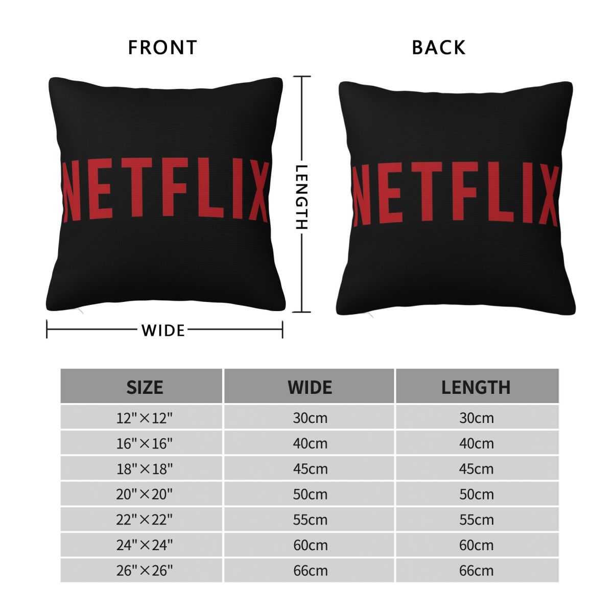 Netflix Logo Square Pillowcase - Home Decor Netflix のレビューと価格